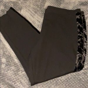 Zac & Rachel Black Velvet Detail Leggings XL